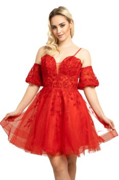 Feyre fűzős hátú, vízfodros, A-vonalú tüllös menyecske ruha levehető ujjakkal, S/M