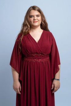 Dia molett alkalmi ruha bordó színben