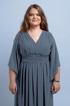 Dia molett alkalmi ruha acélkék színben