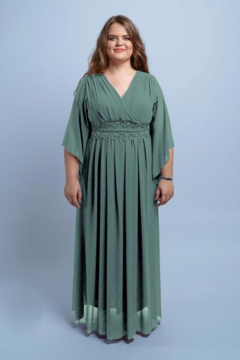 Dia molett alkalmi ruha oliva zöld színben