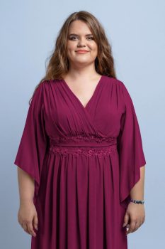 Dia molett alkalmi ruha ciklámen színben