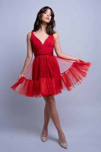 Fodros csillámló tüllös infinity menyecske ruha