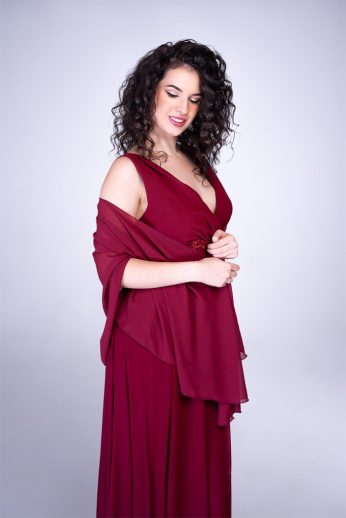 stóla, muszlin, bordó