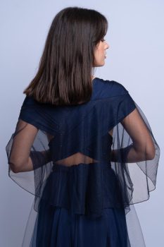 stóla, tüll, sötétkék