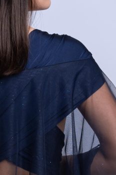 stóla, tüll, sötétkék