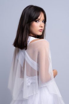 stóla, tüll, fehér