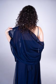 stóla, muszlin, sötétkék