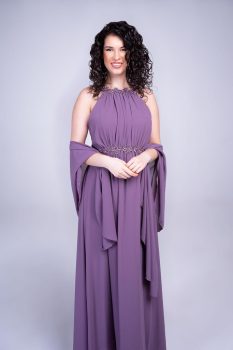 stóla, muszlin, lila