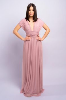 Tüllös Infinity ruha, hamvas mályva