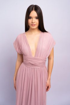 Tüllös Infinity ruha, hamvas mályva