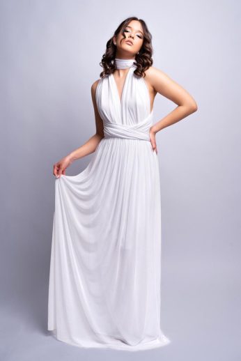 Tüllös infinity menyasszonyi ruha, hófehér