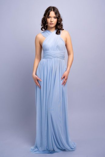 Tüllös Infinity ruha, jégkék