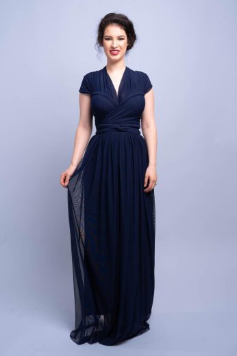 Tüllös Infinity ruha, sötétkék