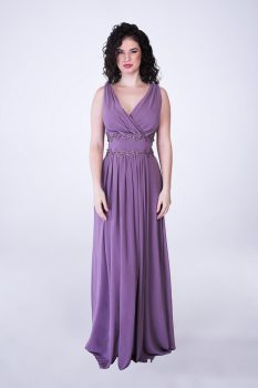 Lisa dupla soros, muszlin maxiruha, lila