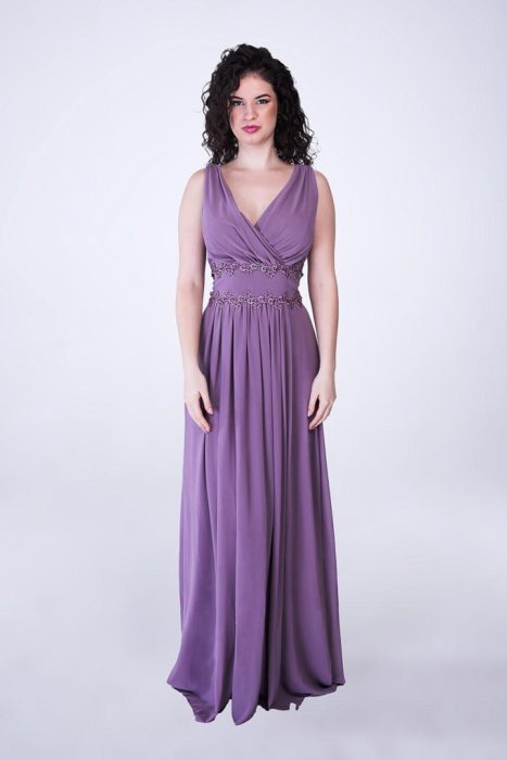 Lisa dupla soros, muszlin maxiruha, lila