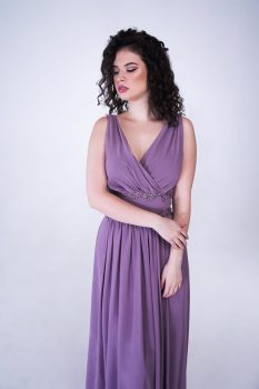 Lisa dupla soros, muszlin maxiruha, lila
