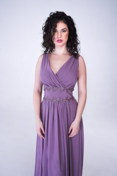 Lisa dupla soros, muszlin maxiruha, lila