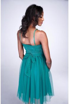 Cindy tüllös koktélruha, smaragdzöld