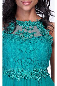 Cindy tüllös koktélruha, smaragdzöld