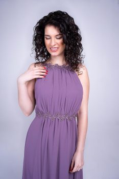 Helena muszlin maxiruha, lila