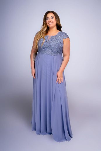 Dorothy plus size maxiruha, hamvaskék