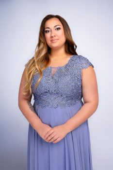 Dorothy plus size maxiruha, hamvaskék
