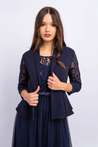 Csipkés blézer, sötétkék