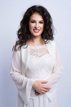 Menyasszonyi muszlin boleró, fehér