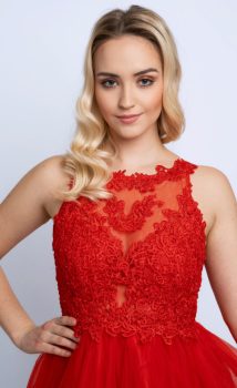 Mira tüllös habfodros alkalmi koktélruha, piros