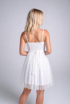 Lucy tüllös rövid menyasszonyi ruha, fehér