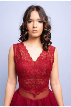 Hanna csipke body, bordó