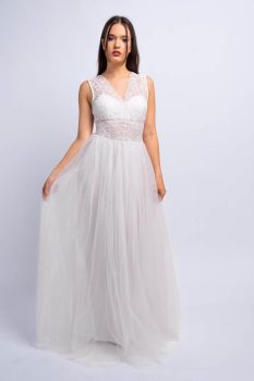 Menyasszonyi hosszú maxi tüllszoknya, fehér, S