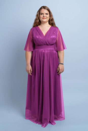 Zoe molett alkalmi ruha ciklámen színben