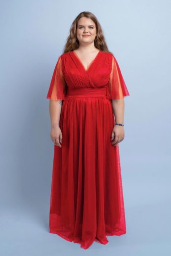 Zoe molett alkalmi ruha piros színben