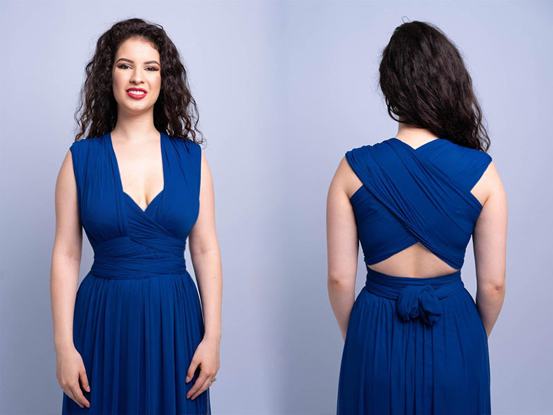 puha tüllös infinity ruha hagyományos melltartóval viselve